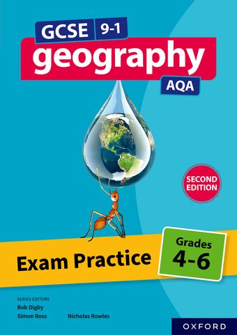 GCSE 9-1 Geography AQA Exam Practice Grades 4-6 book cover