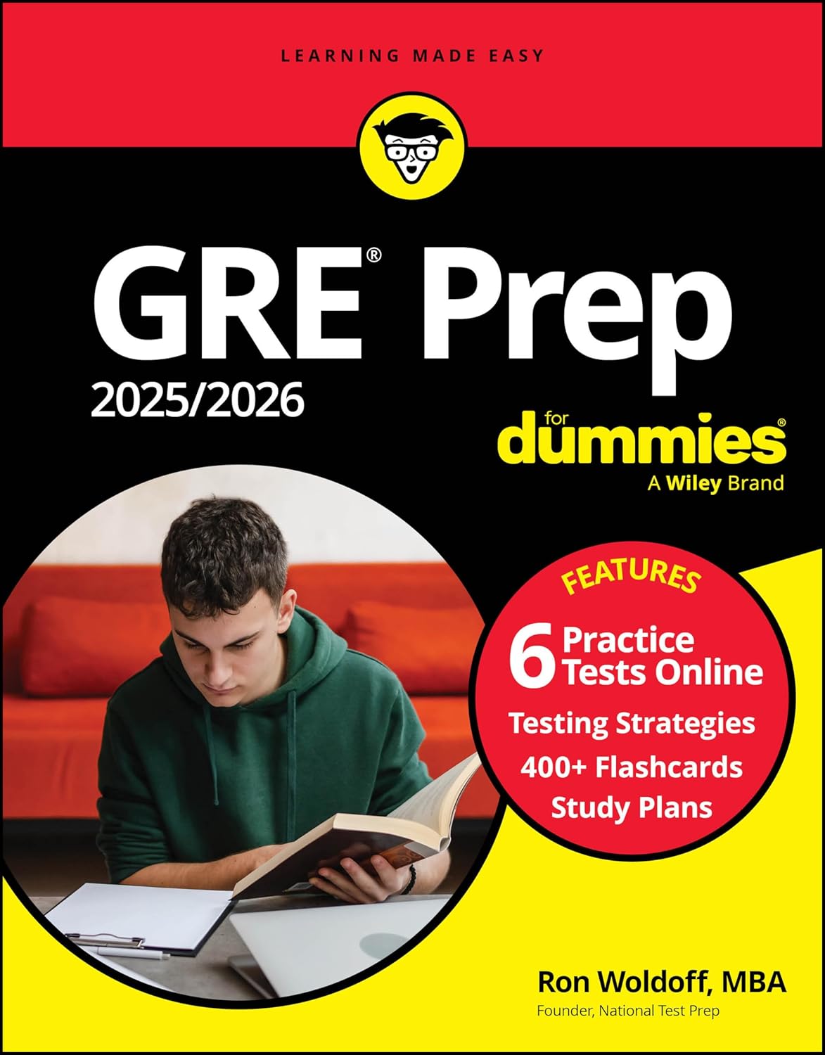 GRE Prep 2025/2026 For Dummies: Book + 6 Practice Tests + 400 Flashcards Online cover