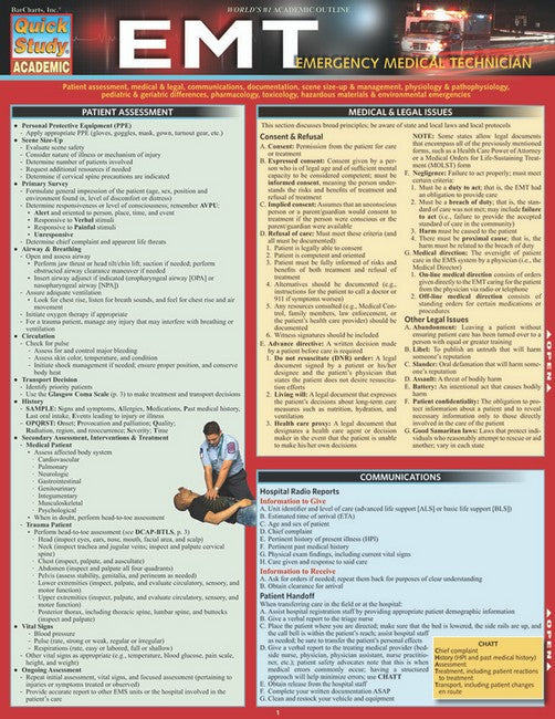 EMT - Emergency Medical Technician: