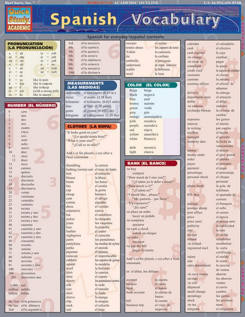 Spanish Vocabulary cover
