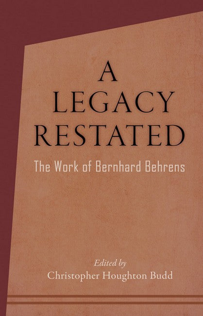 A Legacy Restated cover