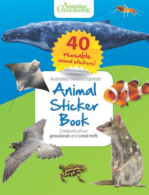 Animal Sticker Book: Reefs and Grasslands: