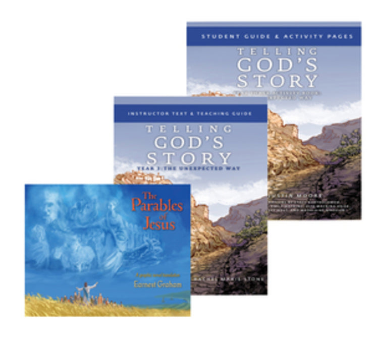 Telling God's Story Year 3 Bundle: Includes Instructor Text, Student Guide, and Parables graphic novel (Telling God's Story) cover