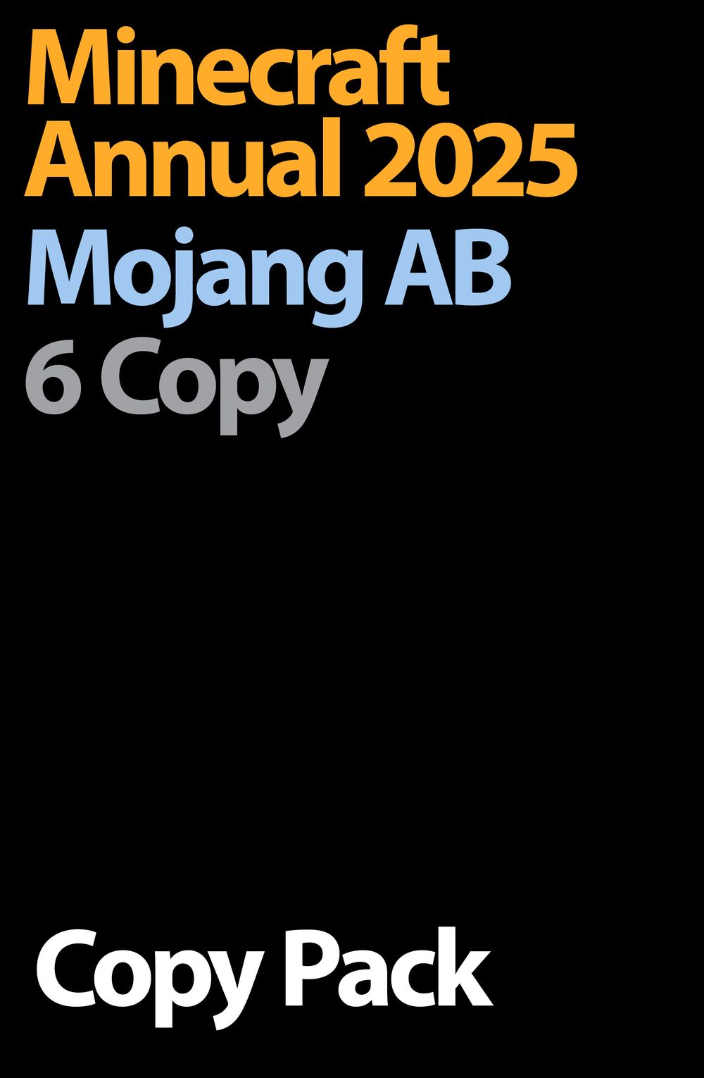 Minecraft Annual 2025 6 Copy Pack