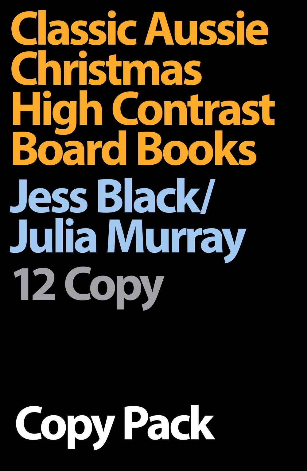 Aussie Christmas High Contrast Board Books 12 Copy Pack