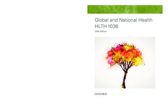 HLTH1036 Global and National Health 2016 edition book cover