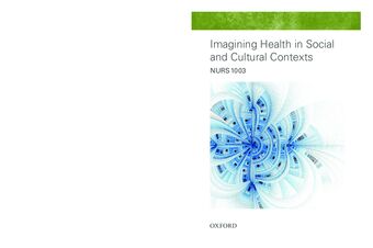 NURS1003 Imagining Health in Social and Cultural Contexts 2016 book cover