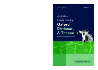 Australian Middle Primary Oxford Dictionary & Thesaurus book cover