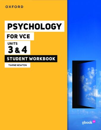 Psychology for VCE Unit 3 & 4 Student Workbook+obook pro book cover