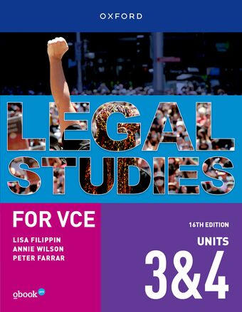Legal Studies for VCE Unit 3 & 4 Student Book+obook pro book cover