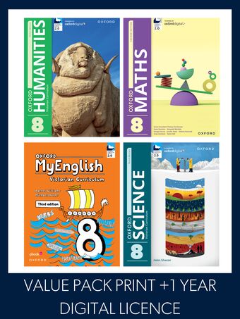 Oxford Value Pack Victorian Curriculum 8 2026 (print+1yr digital licence) book cover