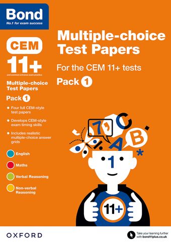 Bond 11+ Multiple choice Test Papers for the CEM 11+ Tests Pack 1 book cover