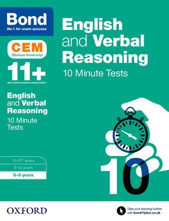 Bond 11+: English & Verbal Reasoning 10 Minute Tests 8-9 years book cover