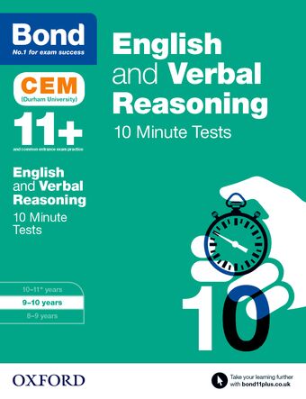 Bond 11+: English & Verbal Reasoning 10 Minute Tests 9-10 years book cover