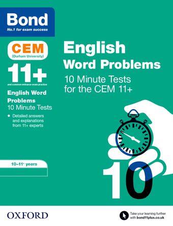 BOND 11+ CEM English Word Problems 10 Minute Tests 10-11 Years book cover