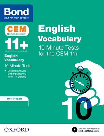 Bond 11+: CEM Vocabulary 10 Minute Tests: 10-11 Years book cover