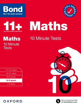 Bond 11+ 10 Minute Tests Maths 8 9 Years book cover