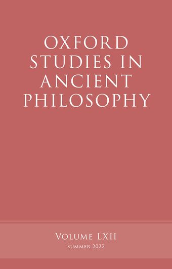 Oxford Studies in Ancient Philosophy, Volume 62 book cover