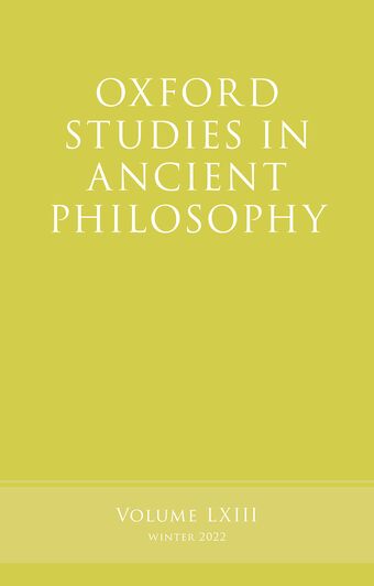 Oxford Studies in Ancient Philosophy, Volume 63 book cover