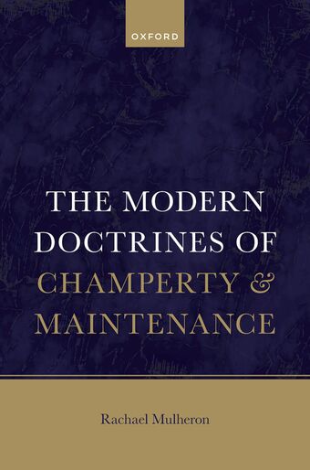 The Modern Law of Champerty and Maintenance book cover