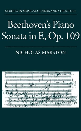 Beethoven's Piano Sonata in E, Op. 109 book cover