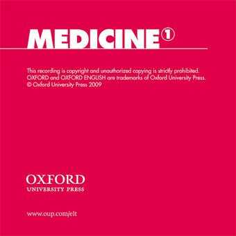 Oxford English for Careers Medicine 1 Class Audio CD book cover