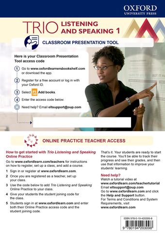 Trio Listening and Speaking: Level One Teacher's Online Practice Pack book cover