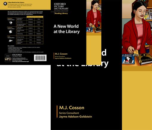 Oxford Picture Dictionary A New World at the Library book cover