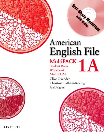 American English File Level 1 Student Book and Workbook Multipack A book cover