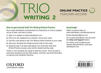 Trio Writing 2 Online Teacher's Access Stand-alone Pack book cover
