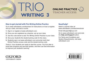 Trio Writing 3 Online Teacher's Access Stand-alone Pack book cover