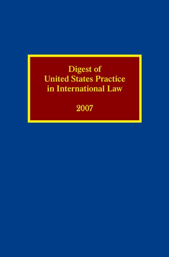 Digest of United States Practice in International Law, 2007 book cover