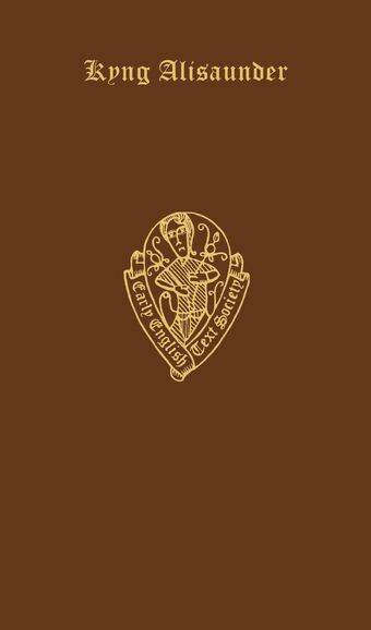 Kyng Alisaunder, Volume 1: Text book cover