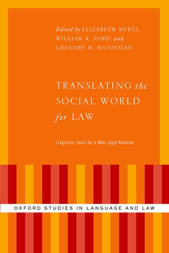 Translating the Social World for Law Linguistic Tools for a New Legal Realism book cover