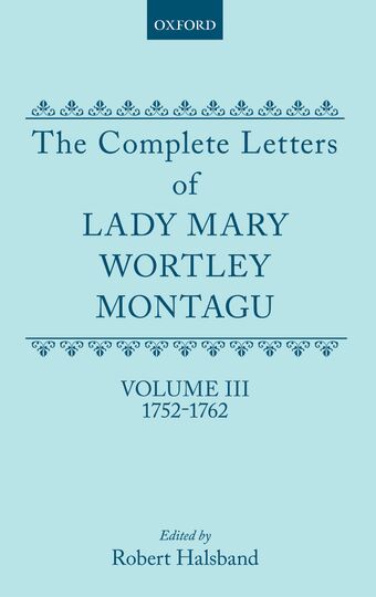 The Complete Letters of Lady Mary Wortley Montagu book cover