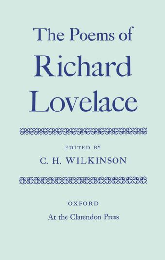 Poems of Richard Lovelace book cover