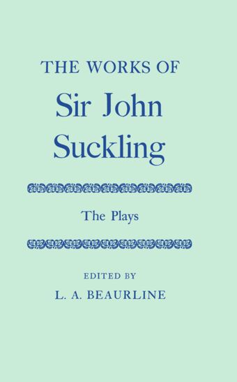 The Works of Sir John Suckling book cover