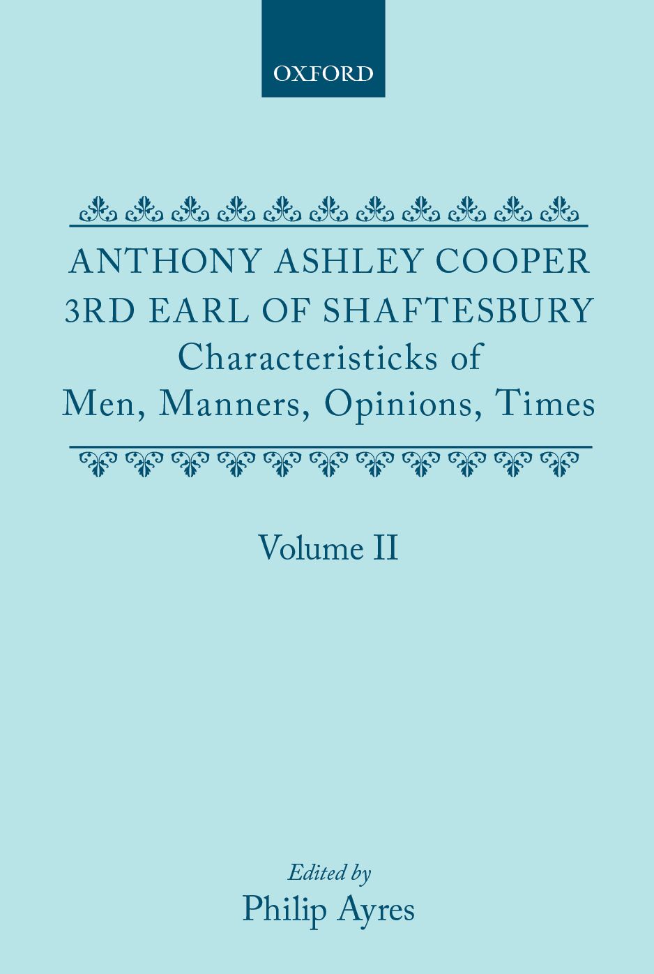 Characteristicks of Men, Manners, Opinions, Times: Volume II book cover