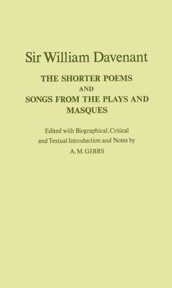 The Shorter Poems, and Songs from the Plays and Masques book cover