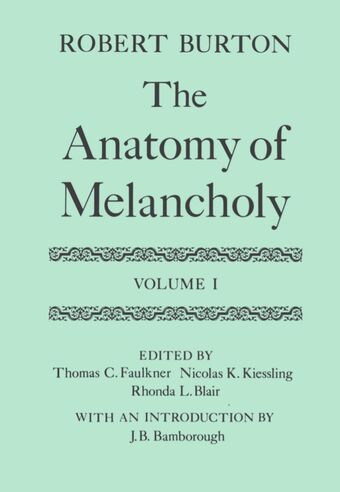 The Anatomy of Melancholy, Volume I book cover