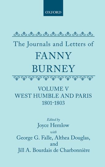 The Journals and Letters of Fanny Burney, Volume V book cover