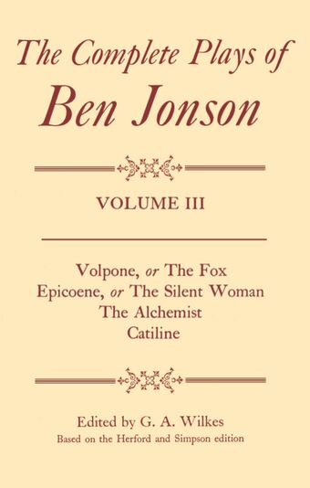 The Complete Plays of Ben Jonson book cover