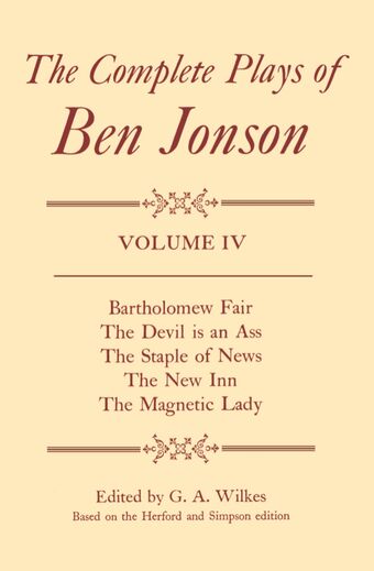The Complete Plays of Ben Jonson book cover