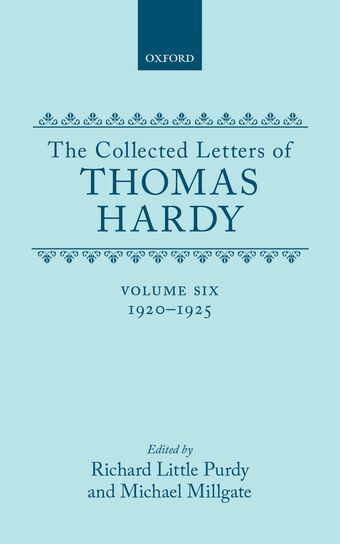 The Collected Letters of Thomas Hardy, Volume 6: 1920-1925 book cover