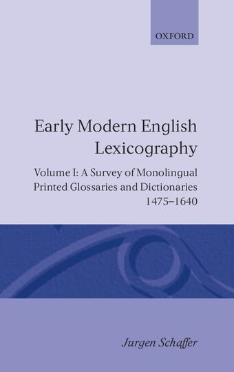 Early Modern English Lexicography book cover