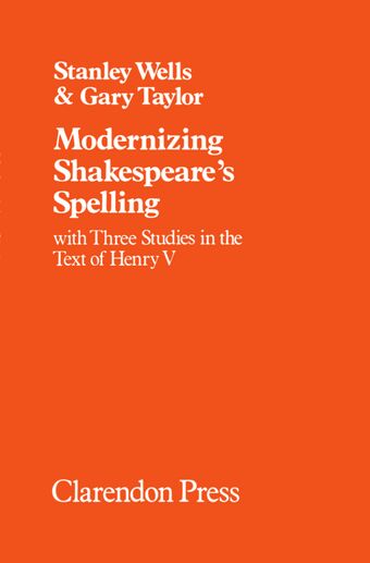 Modernizing Shakespeare's Spelling book cover