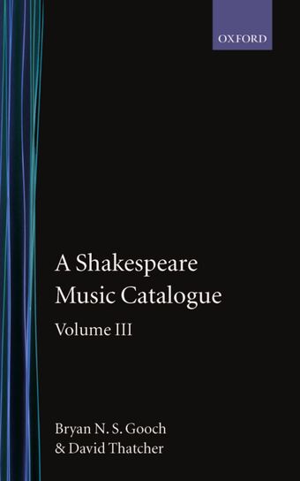 A Shakespeare Music Catalogue: Volume III book cover
