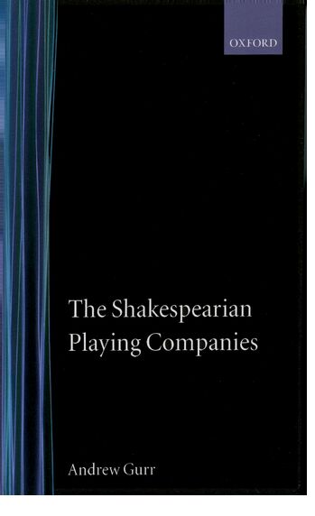 The Shakespearian Playing Companies book cover