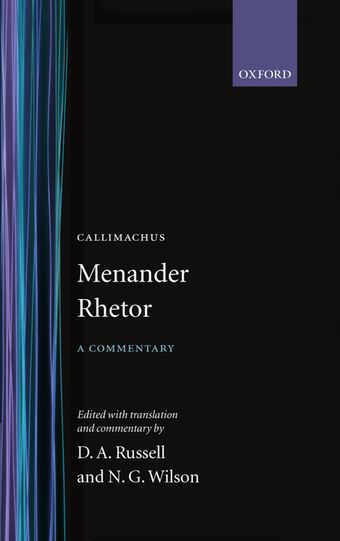 Menander Rhetor book cover