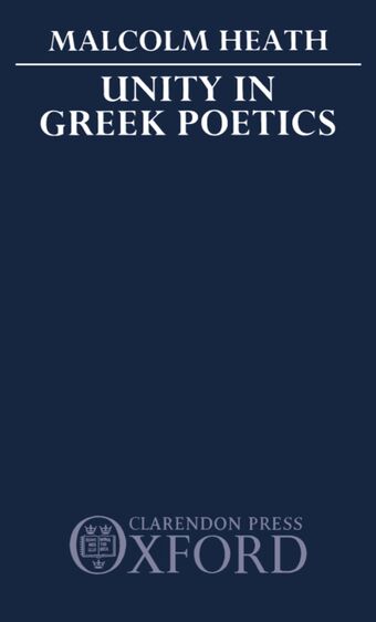 Unity in Greek Poetics book cover